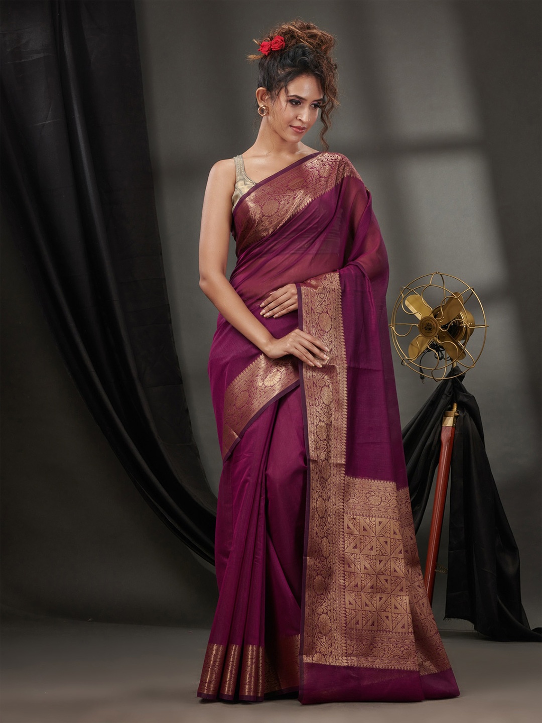 

Charukriti Zari Detailed Saree, Purple