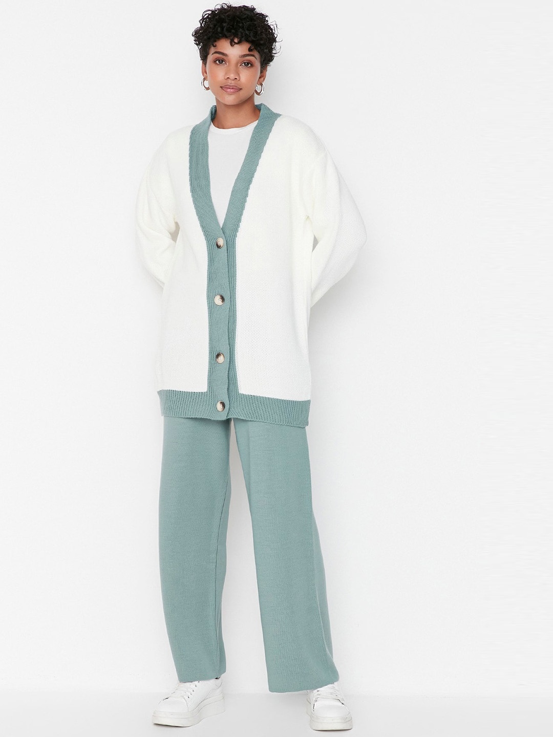 

Trendyol V-Neck Cardigan With Trousers, Green