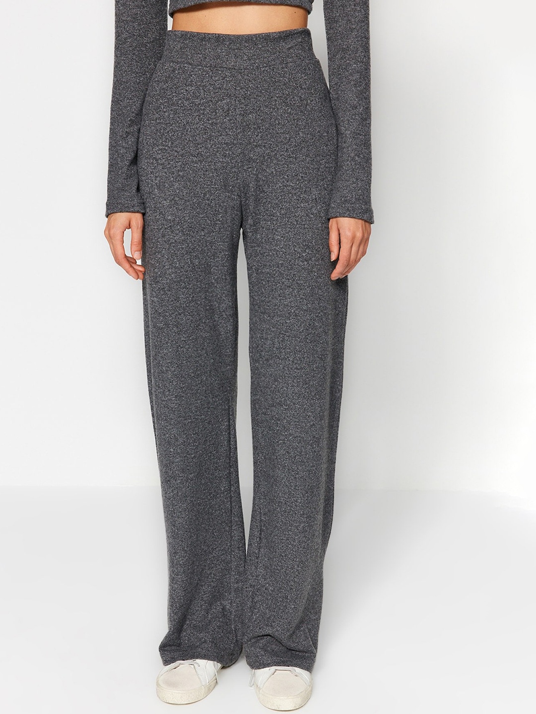 

Trendyol High Neck Crop Top With Trouser, Grey