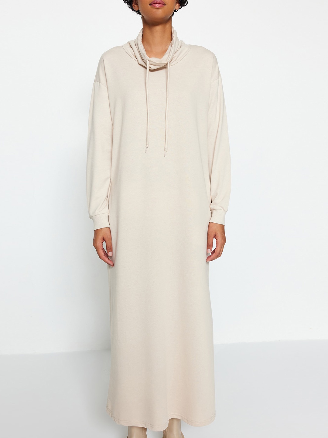 

Trendyol Hooded A-Line Maxi Dress, Beige