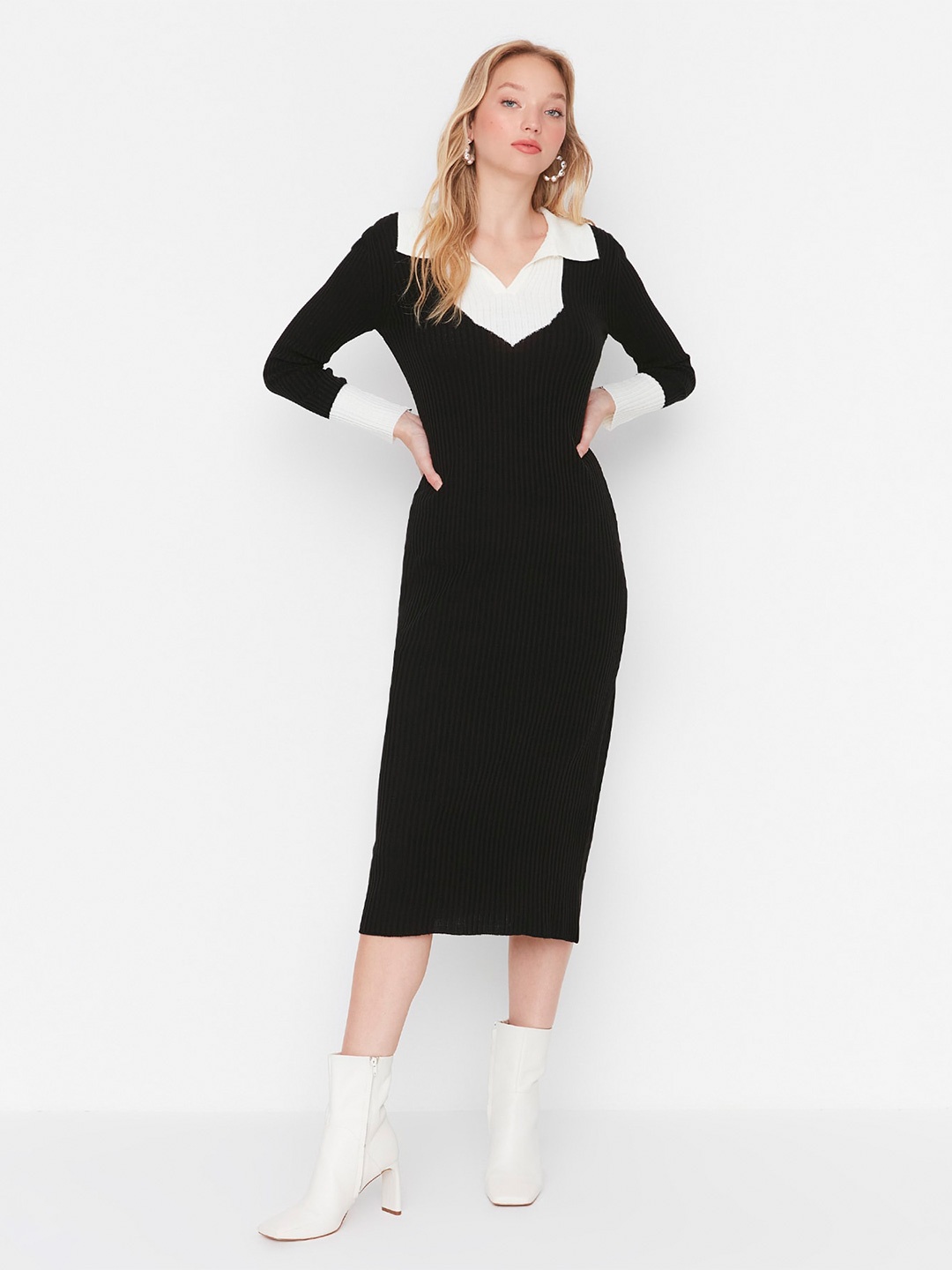 

Trendyol Bodycon Midi Dress, Na