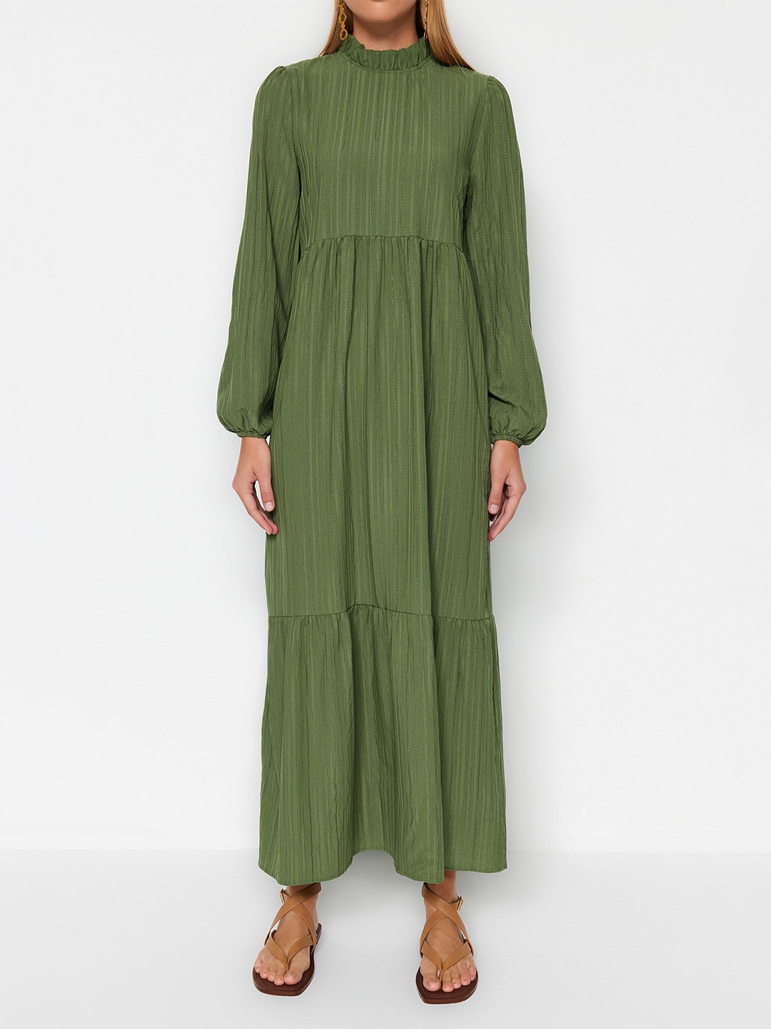 

Trendyol Puff Sleeve Maxi Dress, Na