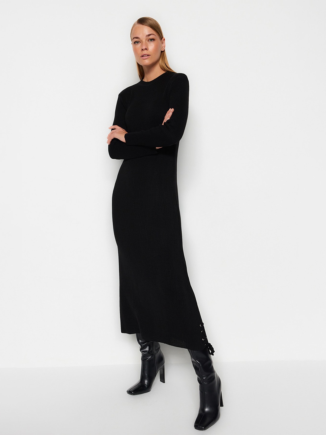 

Trendyol Self Design Maxi Dress, Black