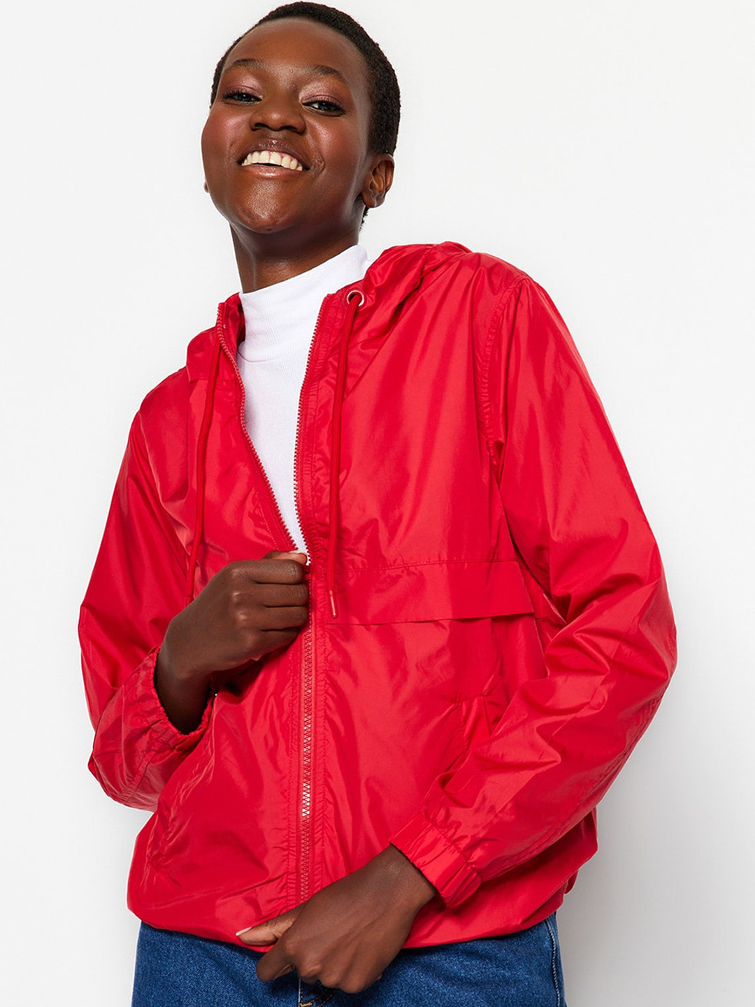 

Trendyol Hooded Bomber Jacket, Red