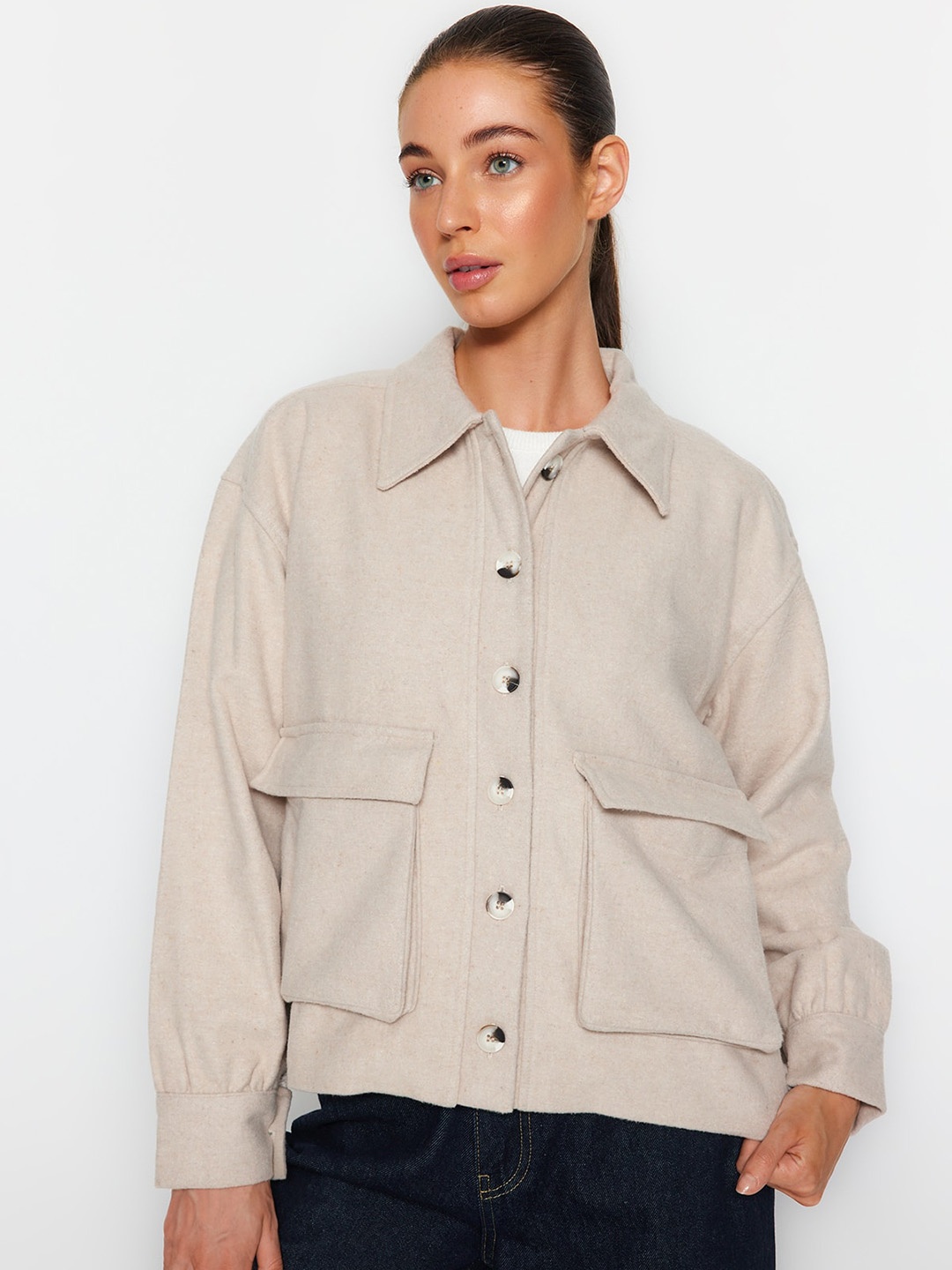 

Trendyol Spread Collar Tailored Jacket, Na