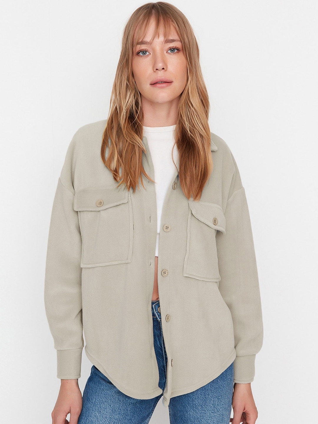 

Trendyol Spread Collar Tailored Jacket, Beige