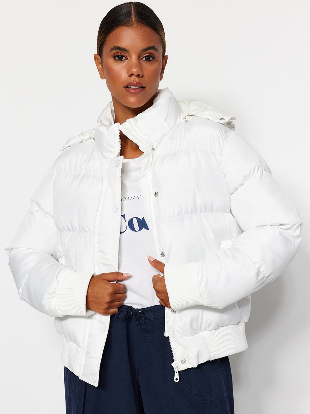 

Trendyol Hooded Puffer Jacket, White