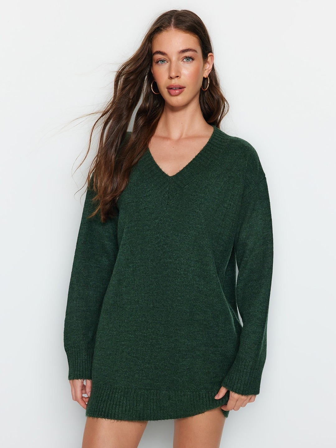 

Trendyol V-Neck A-Line Mini Dress, Green