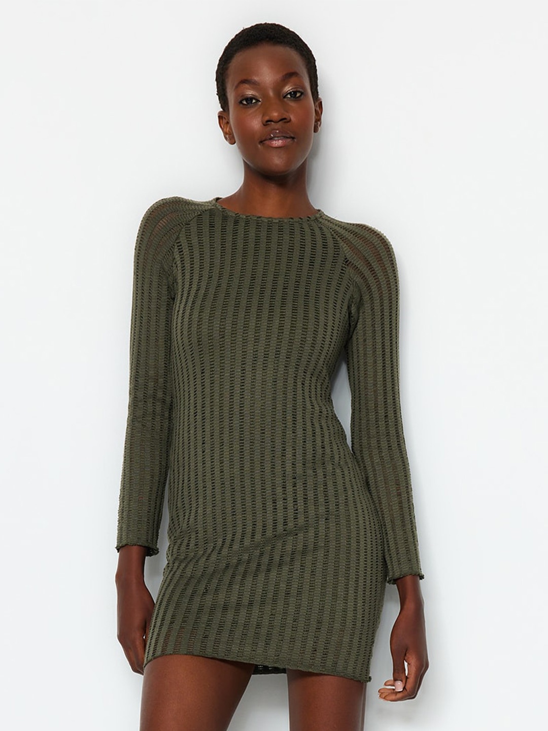 

Trendyol Striped Mini Dress, Na