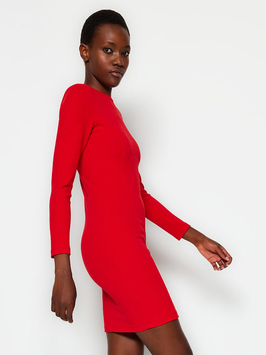 

Trendyol Round Neck Bodycon Dress, Red