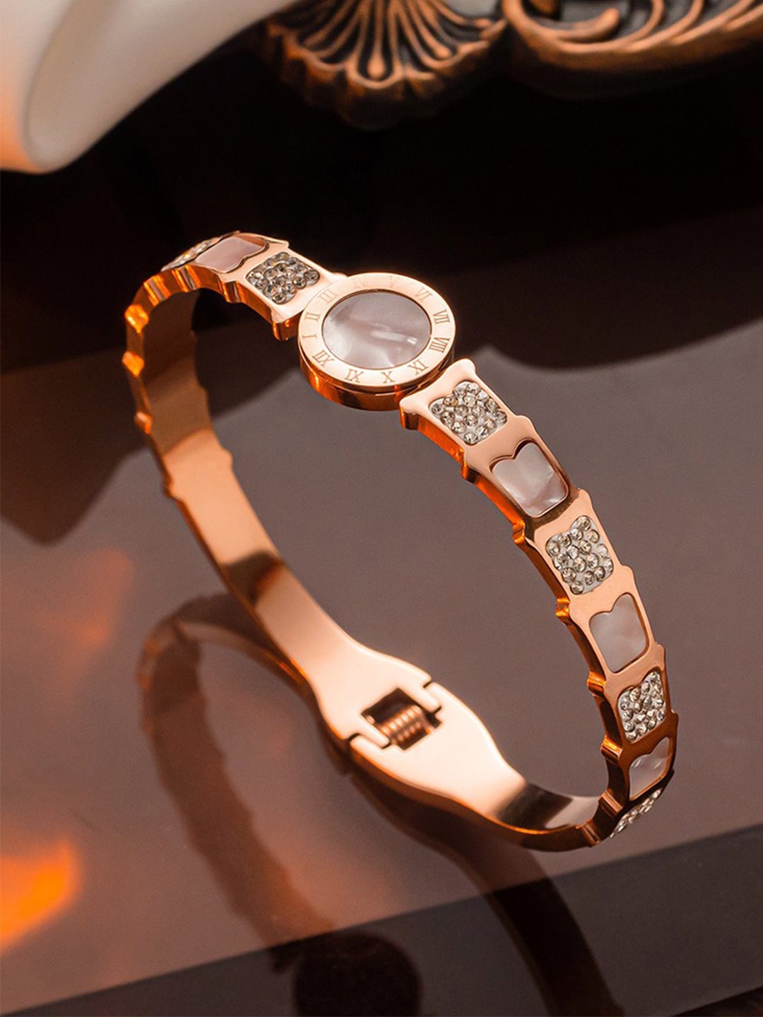 

Jewels Galaxy Rose Gold-Plated Bangle-Style Bracelet