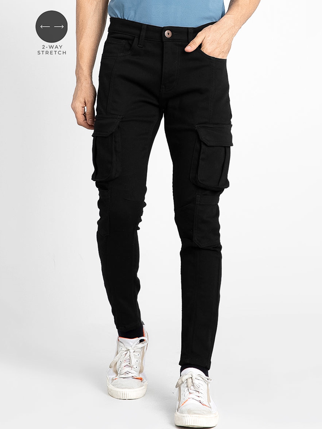 

Snitch Men Black Skinny Fit Clean Look Mid-Rise Cotton Jeans