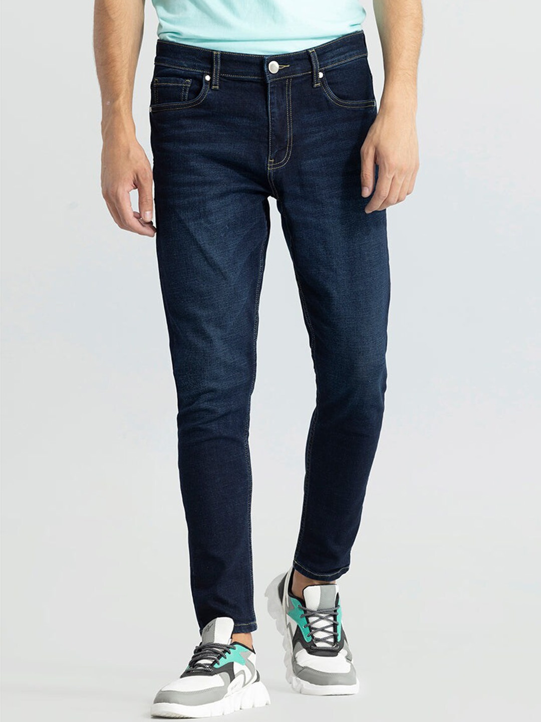 

Snitch Men Skinny Fit Mid-Rise Cotton Jeans, Blue