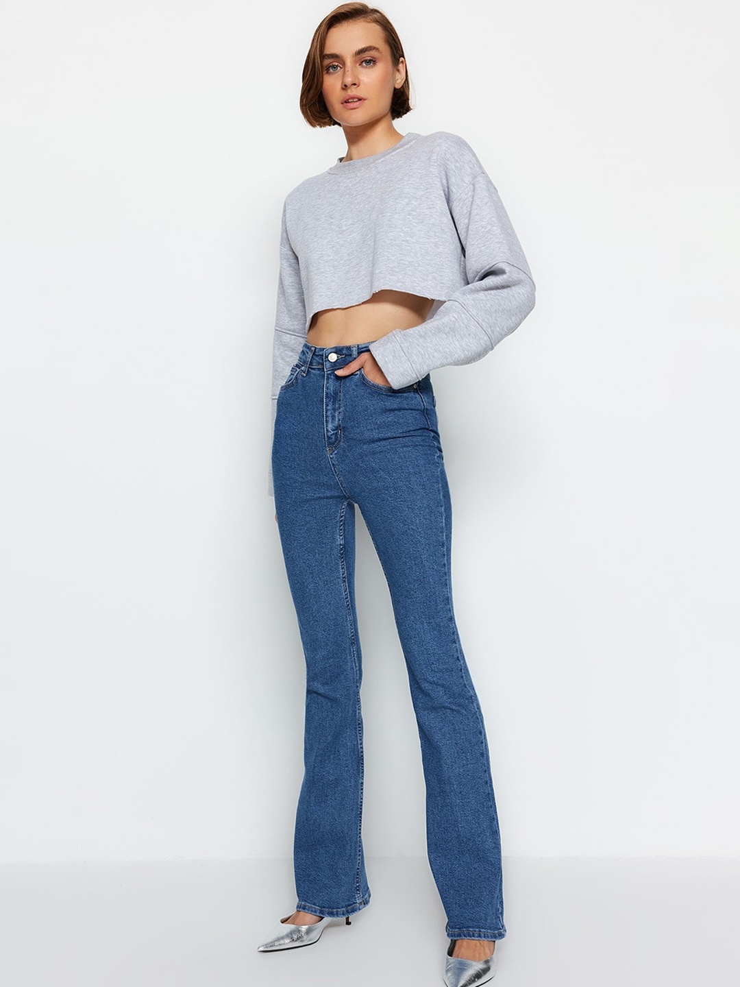 

Trendyol Mid Rise Clean Look Cotton Jeans, Blue