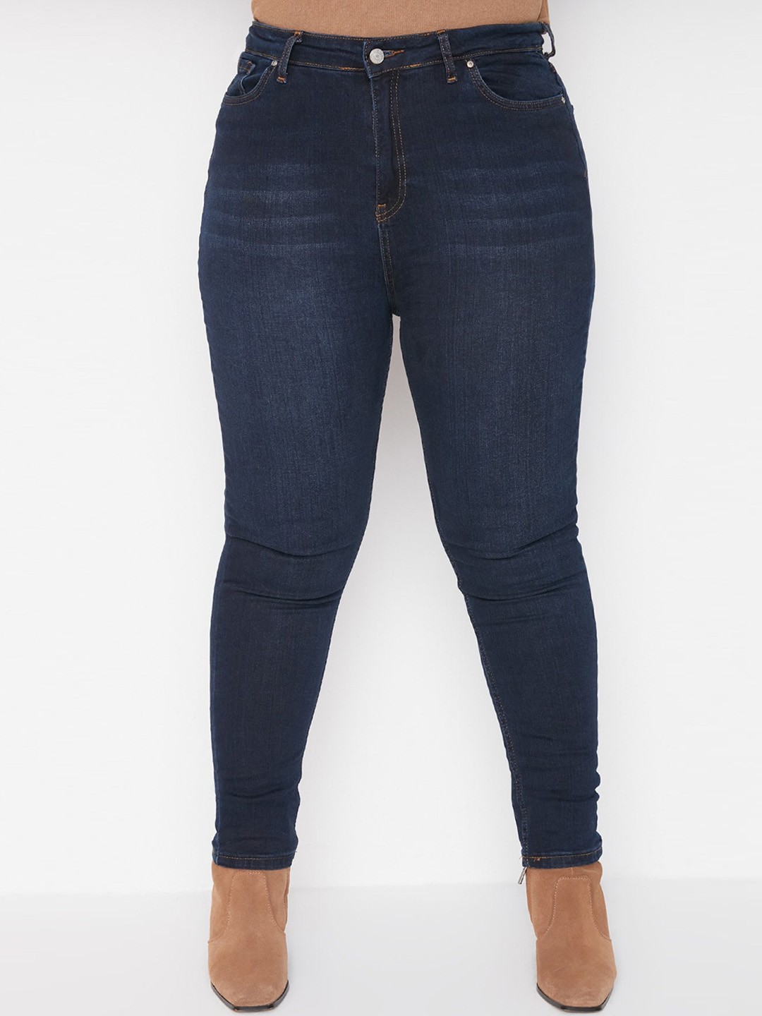 

Trendyol Mid Rise Clean Look Light Fade Cotton Jeans, Blue