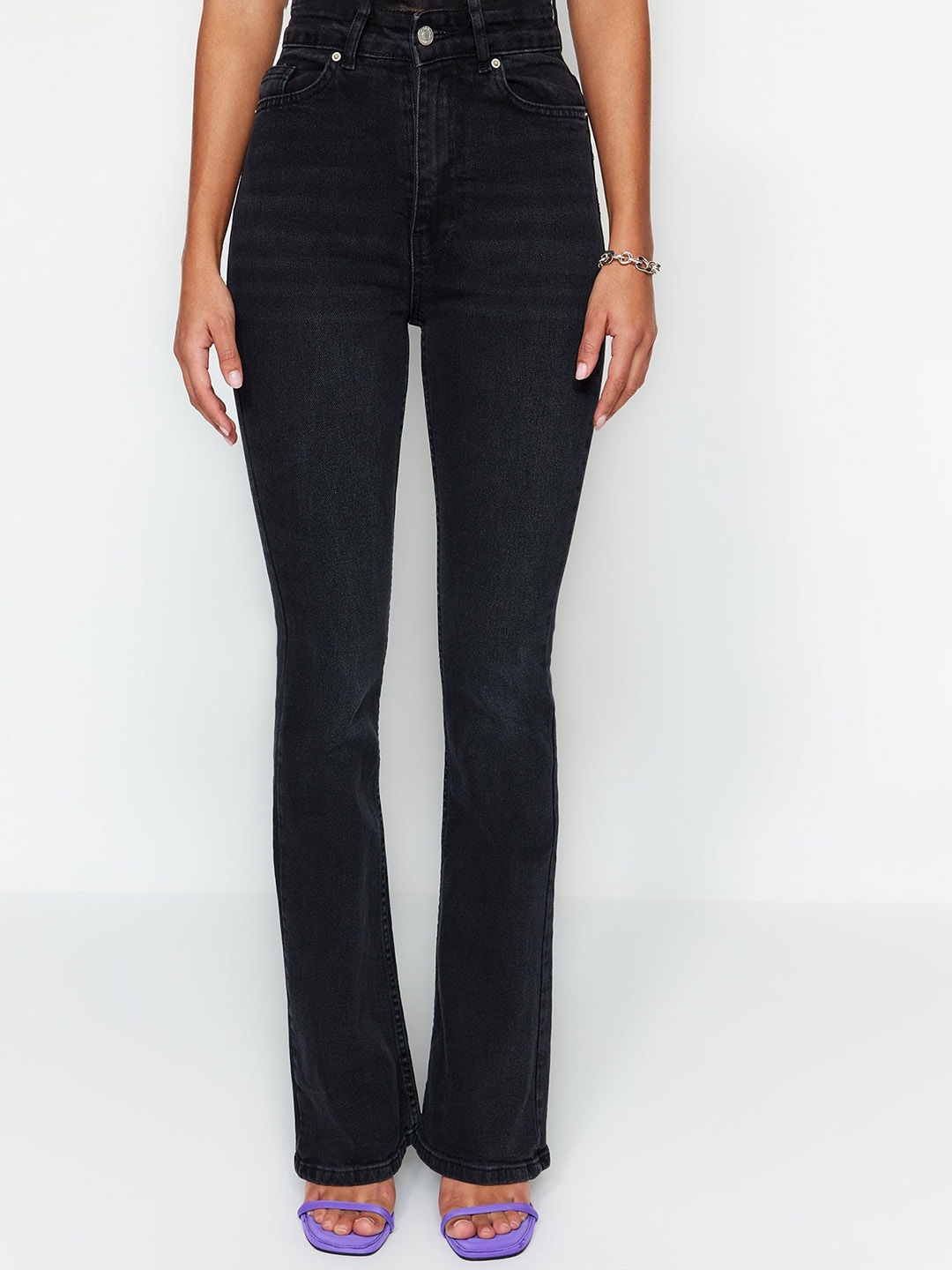 

Trendyol Women Bootcut High Waist Stretchable Jeans, Black