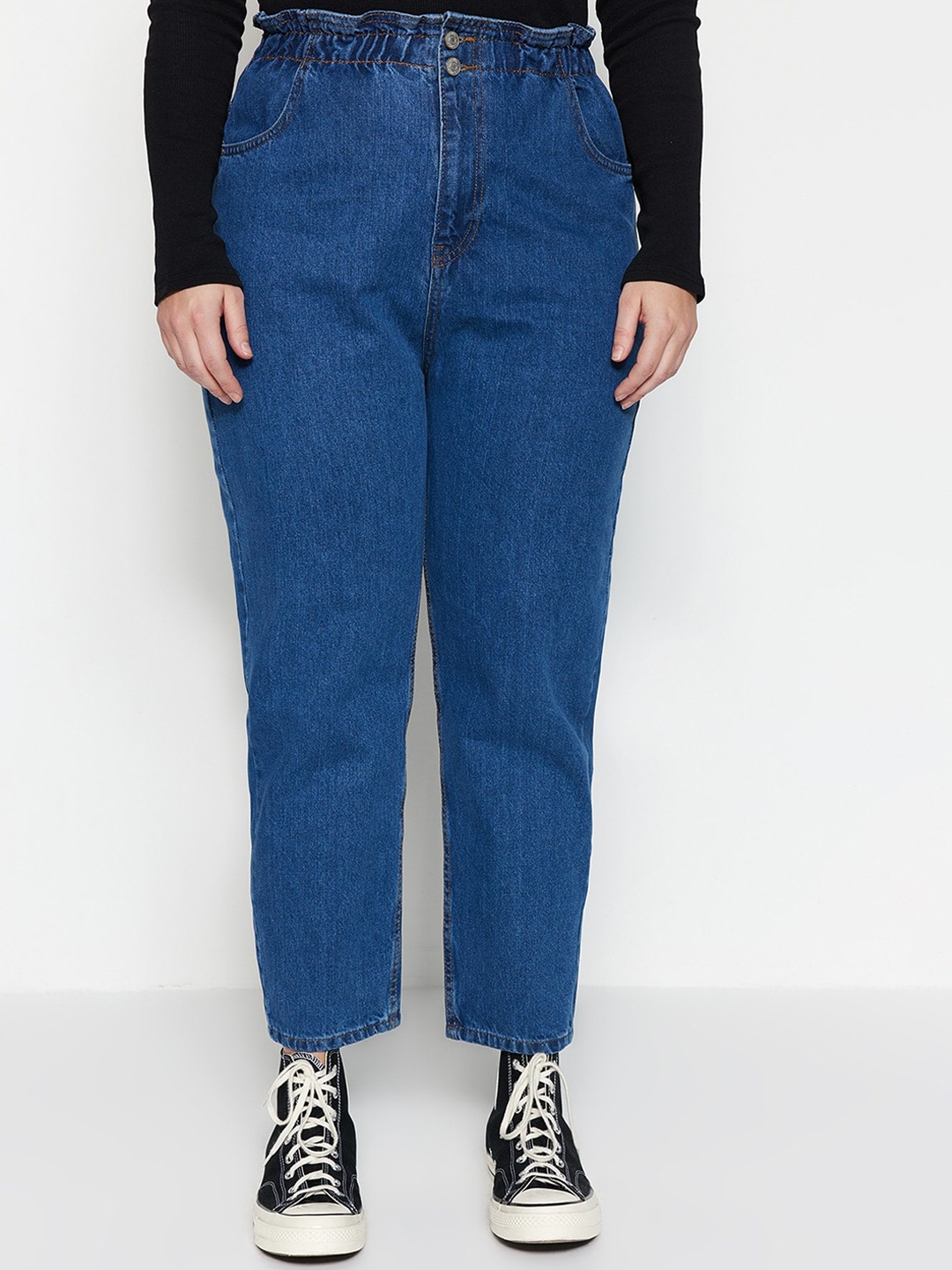 

Trendyol Women Mid-Rise Clean Look Jeans, Blue