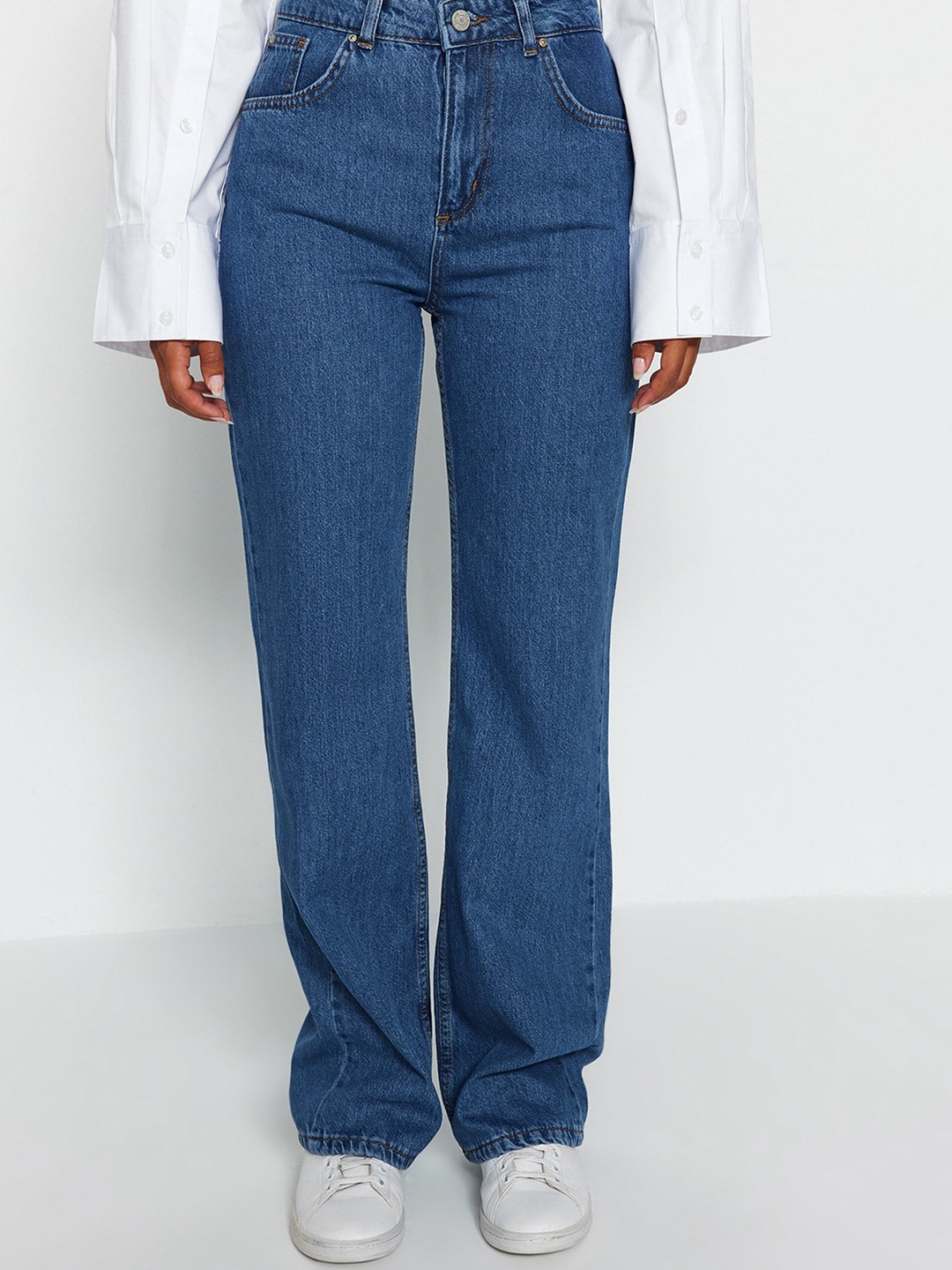 

Trendyol Women Clean Look Pure Cotton Jeans, Blue