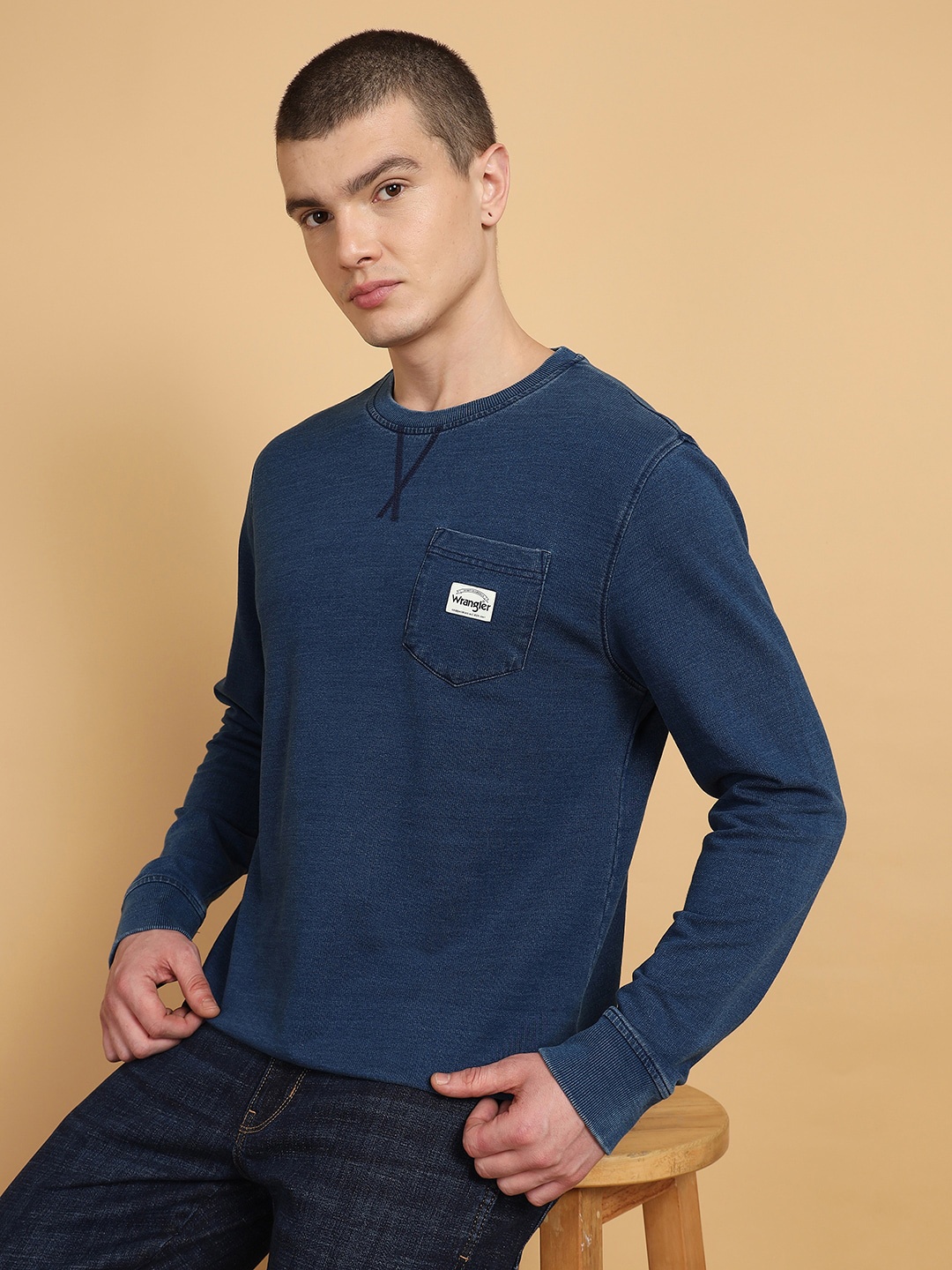 

Wrangler Round Neck Pullover Sweatshirt, Blue