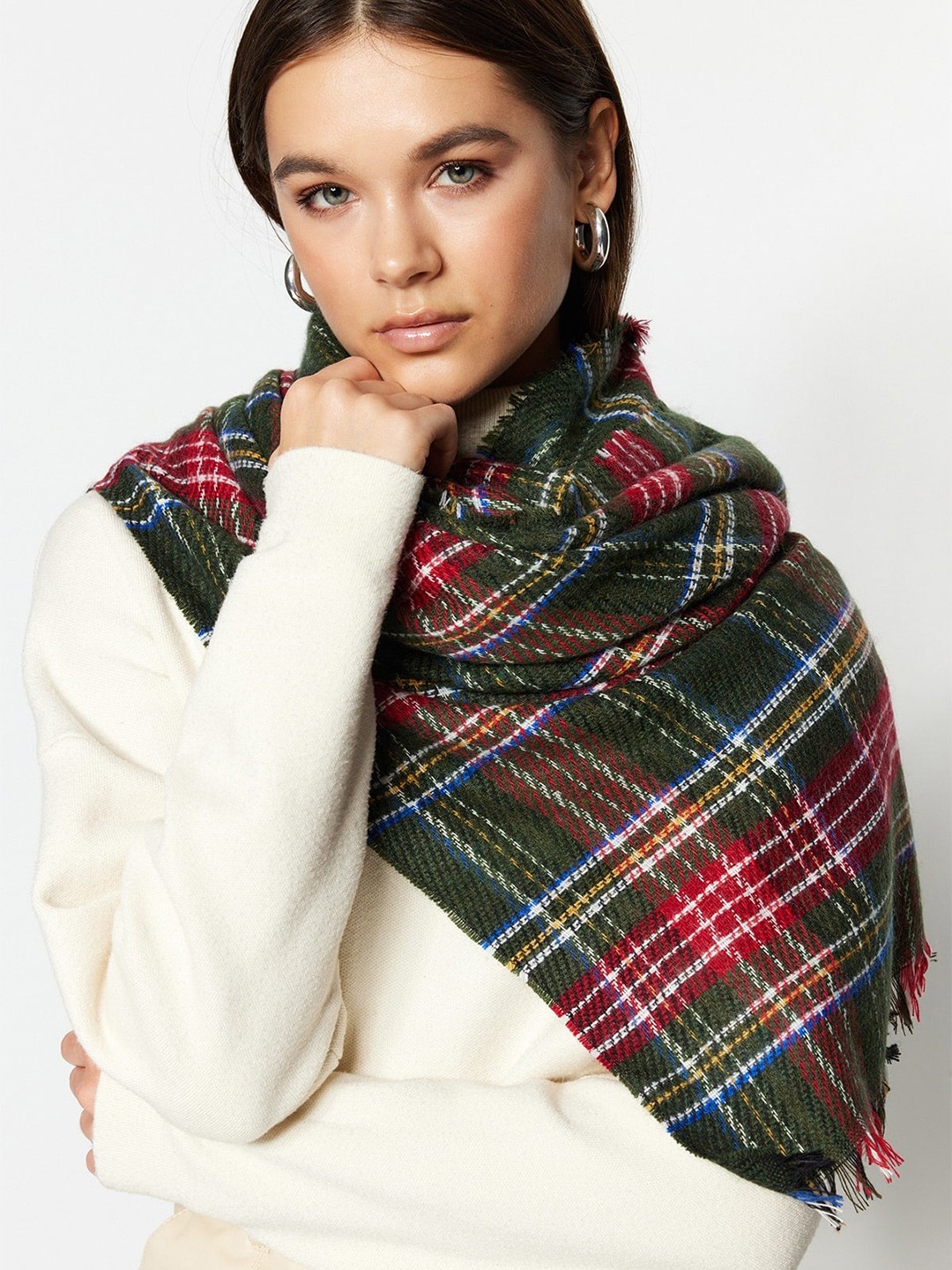 

Trendyol Checked Scarf, Red