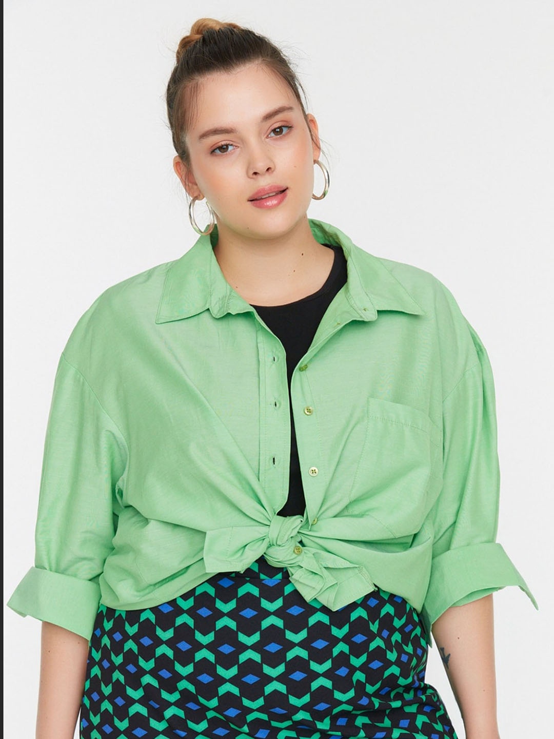 

Trendyol Long Sleeve Casual Shirt, Green