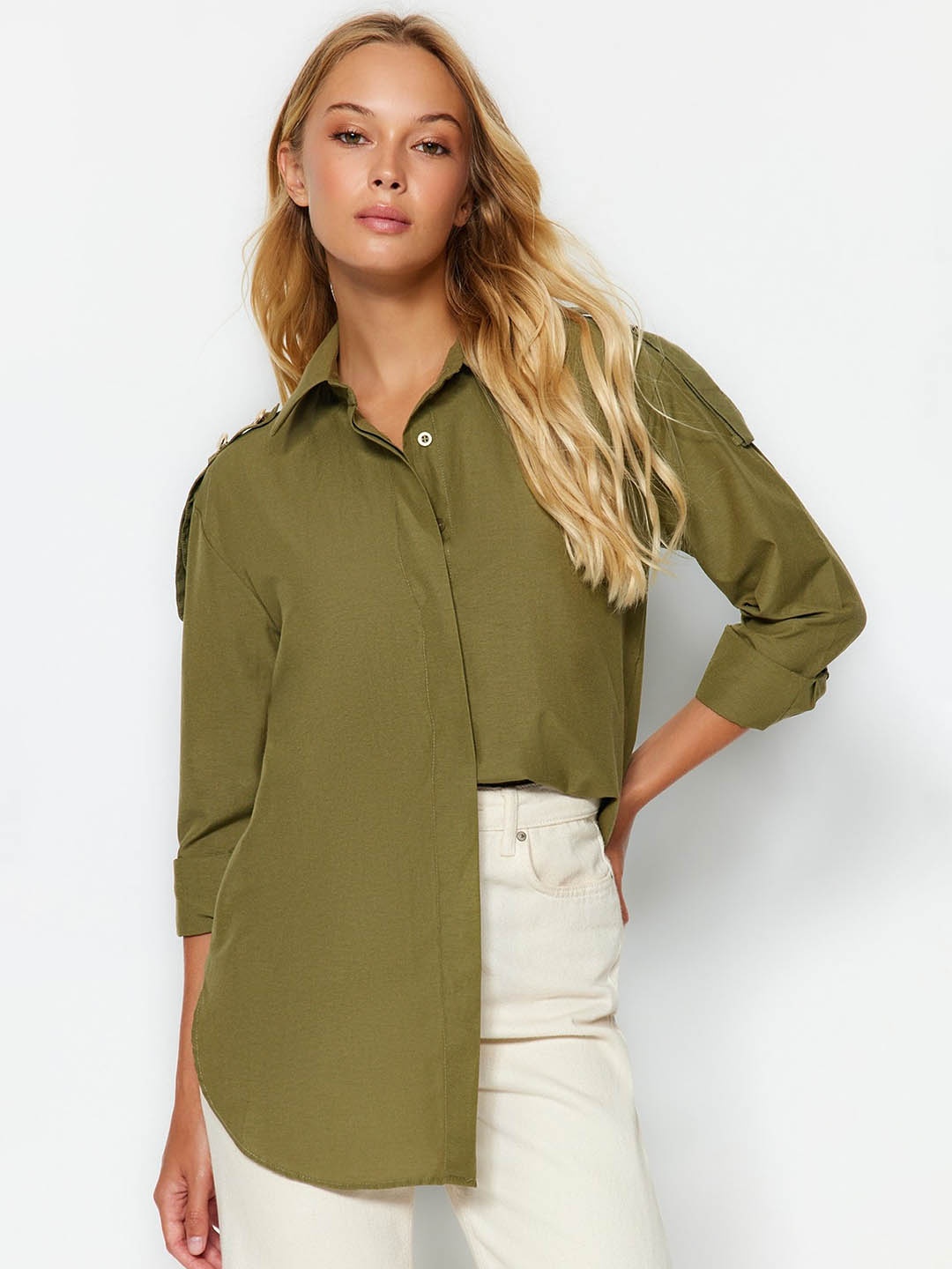 

Trendyol Spread Collar Casual Shirt, Khaki