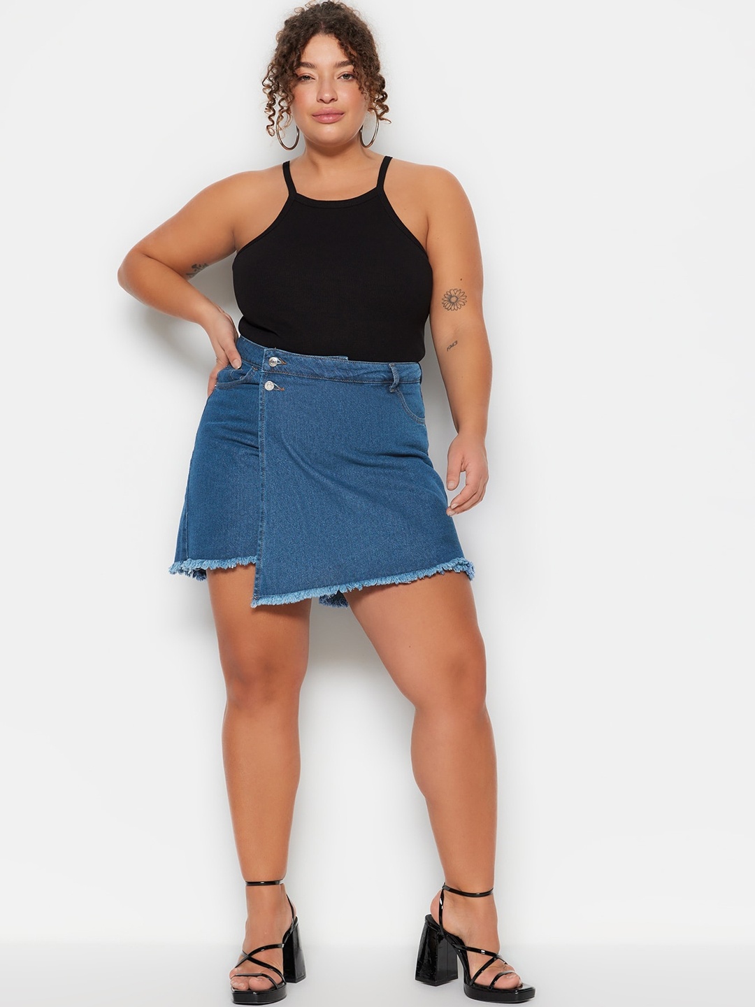 

Trendyol Pure Cotton Skorts, Blue