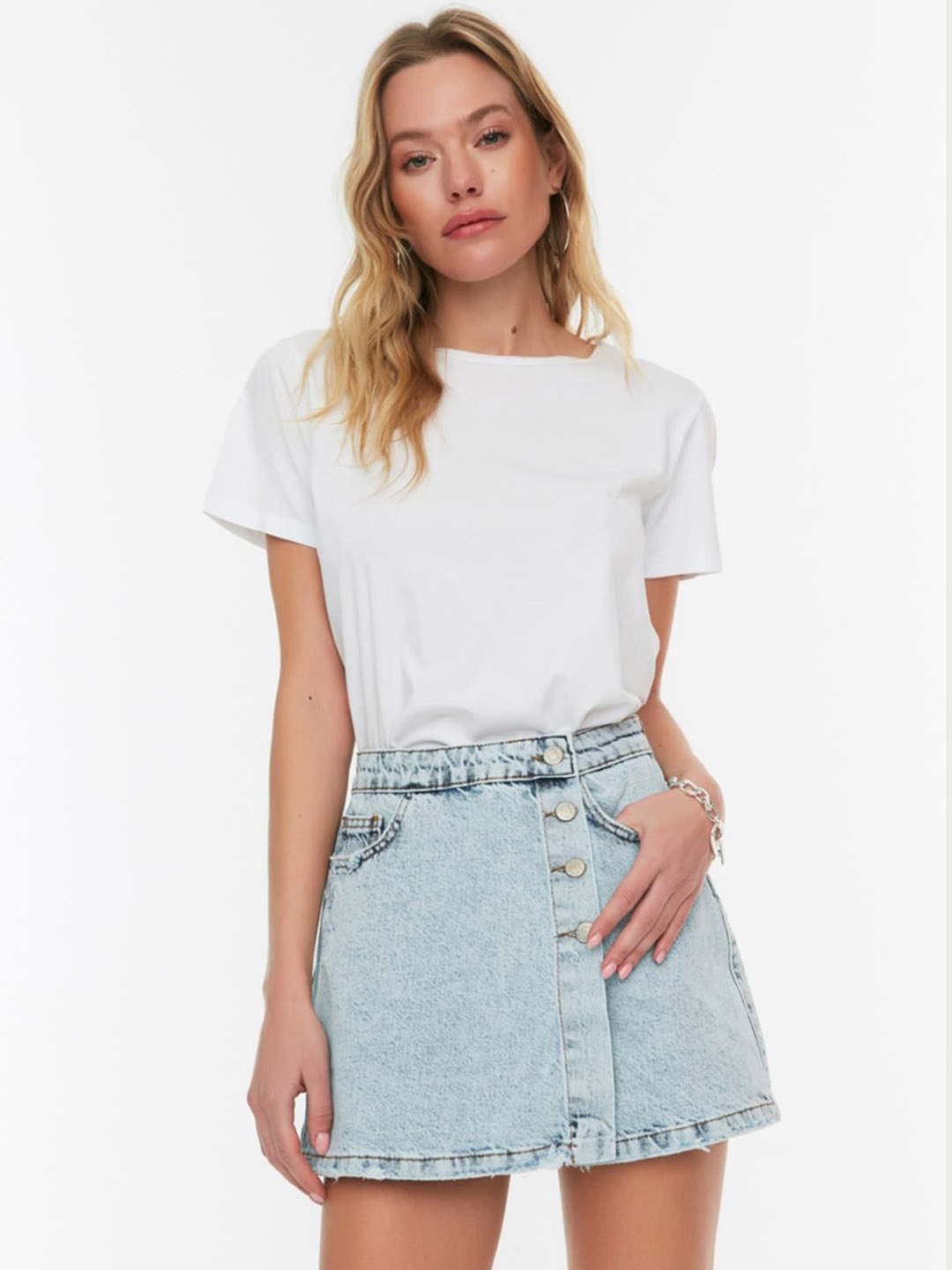 

Trendyol Denim A-Line Mini Skirts, Blue