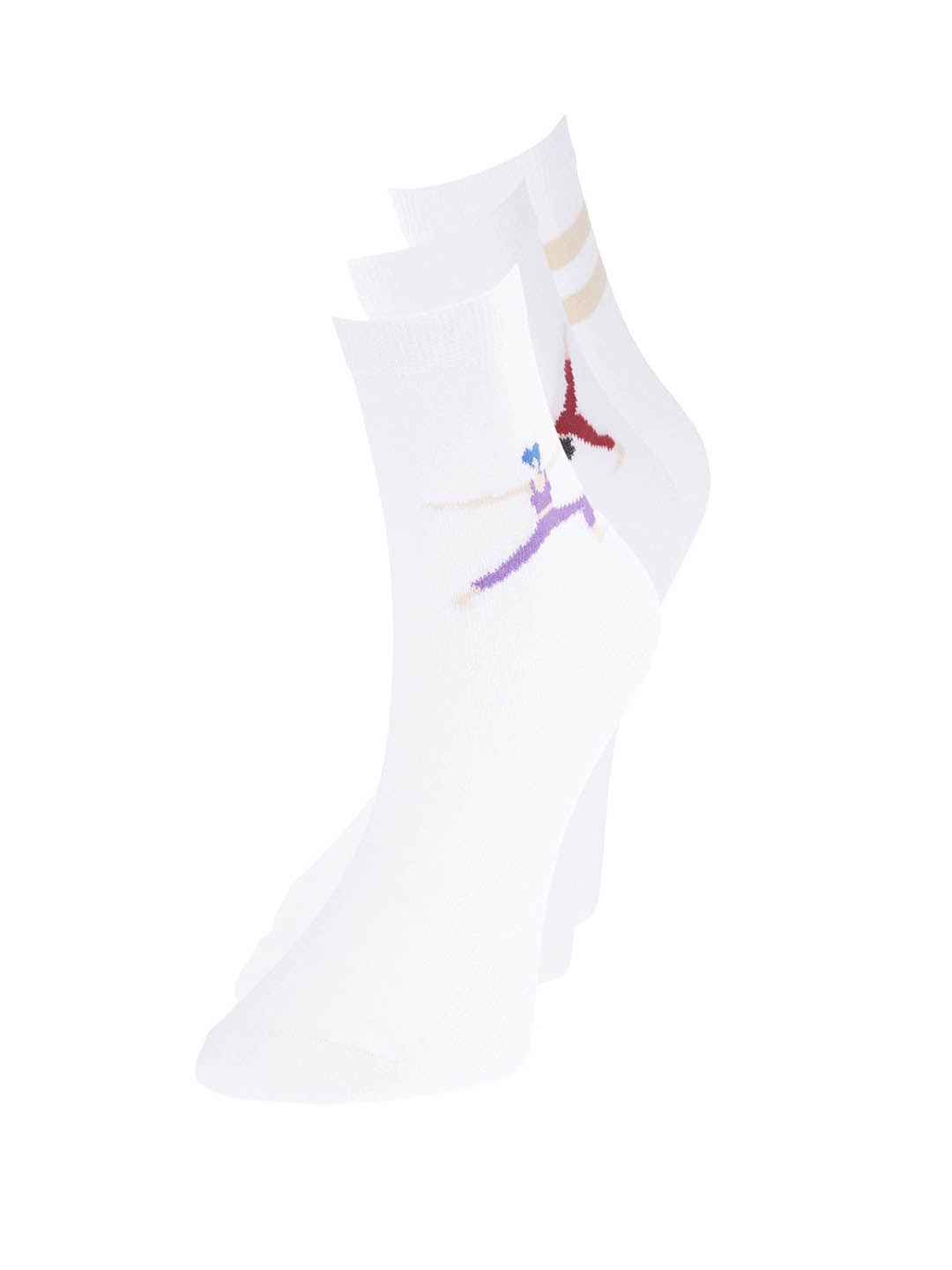 

Trendyol Women Pack Of 3 Calf-Length Socks, White