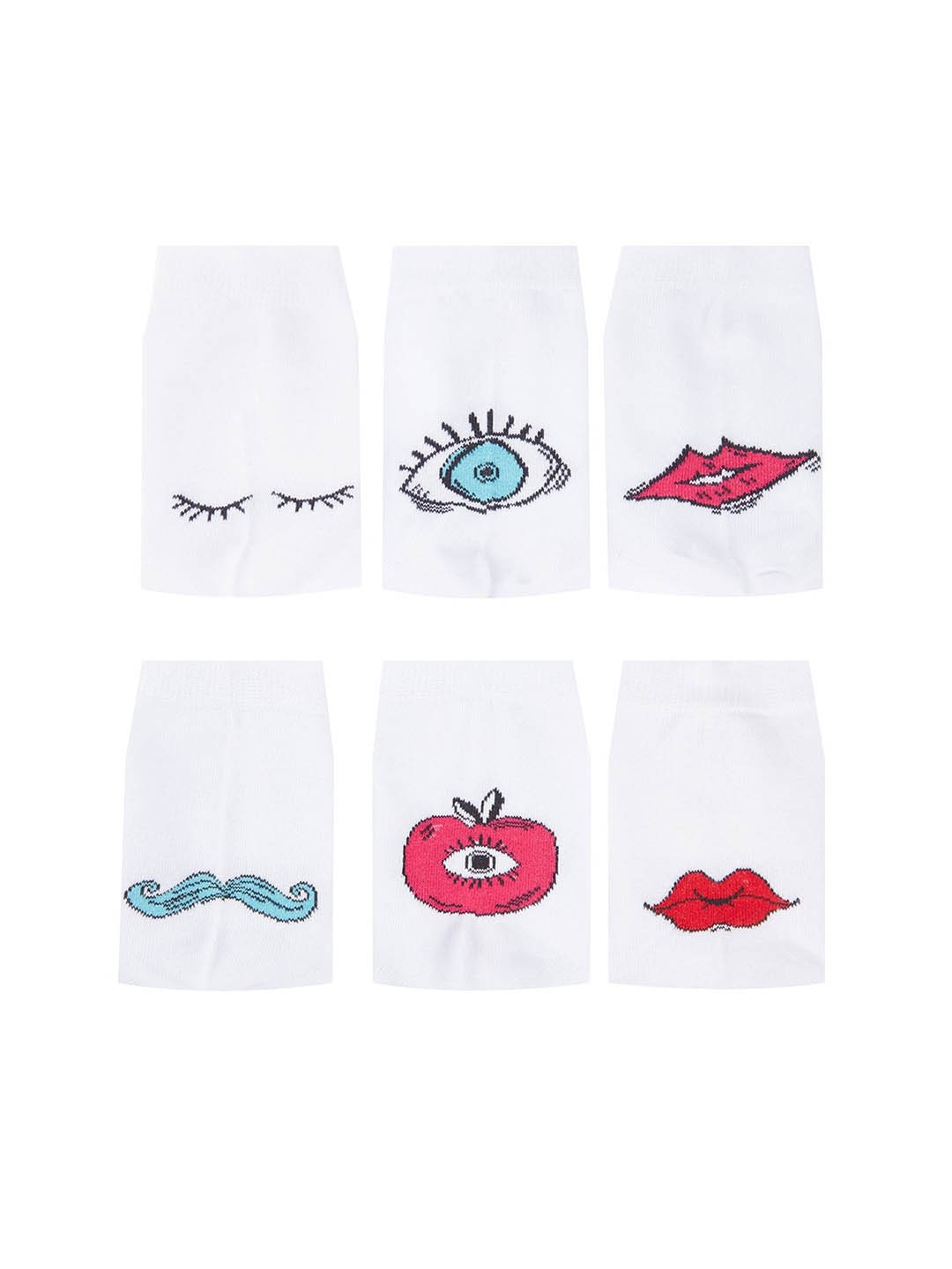 

Trendyol Women Pack Of 6 Cotton Ankle Length Socks, White