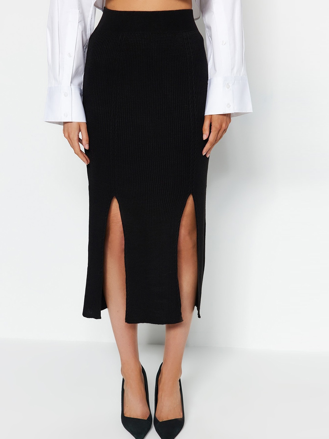 

Trendyol A-Line Midi Length Skirt, Black