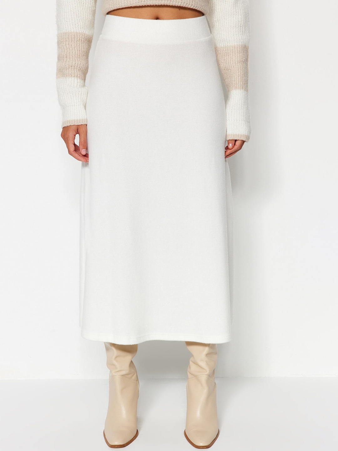 

Trendyol A-Line Flared Midi Skirt, White