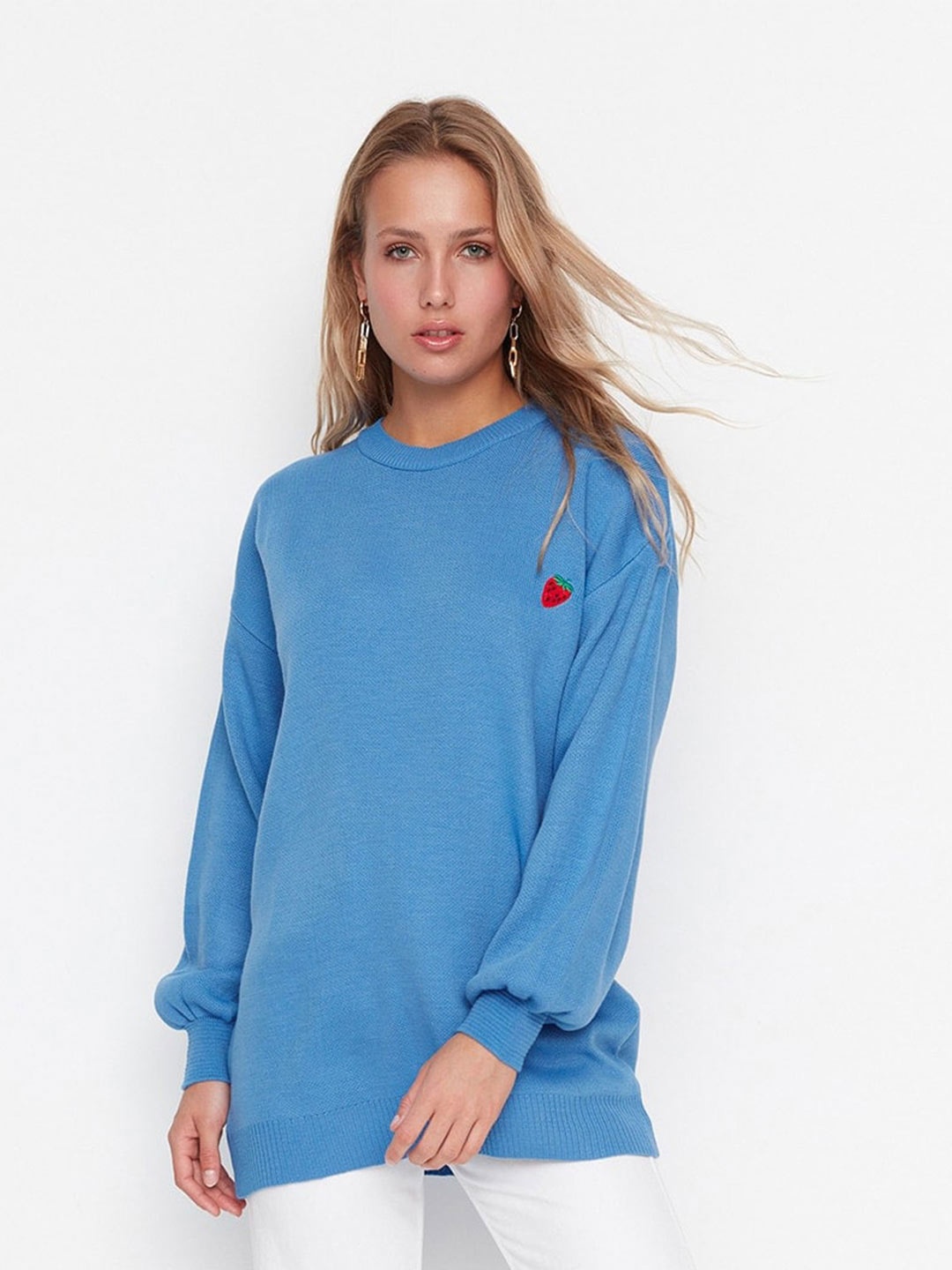 

Trendyol Round Neck Pullover Acrylic Sweater, Blue