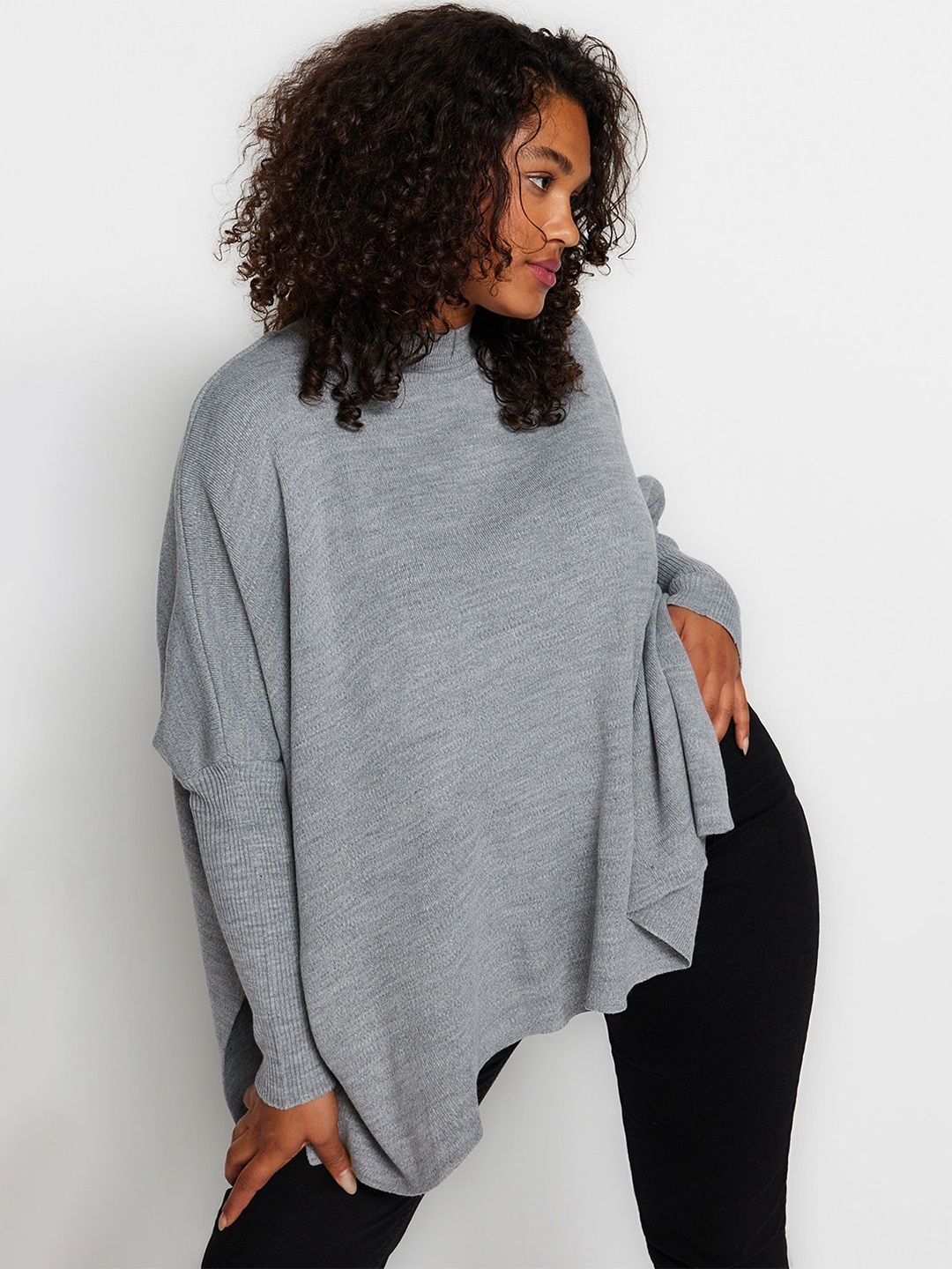 

Trendyol Turtle Neck Acrylic Pullover, Grey