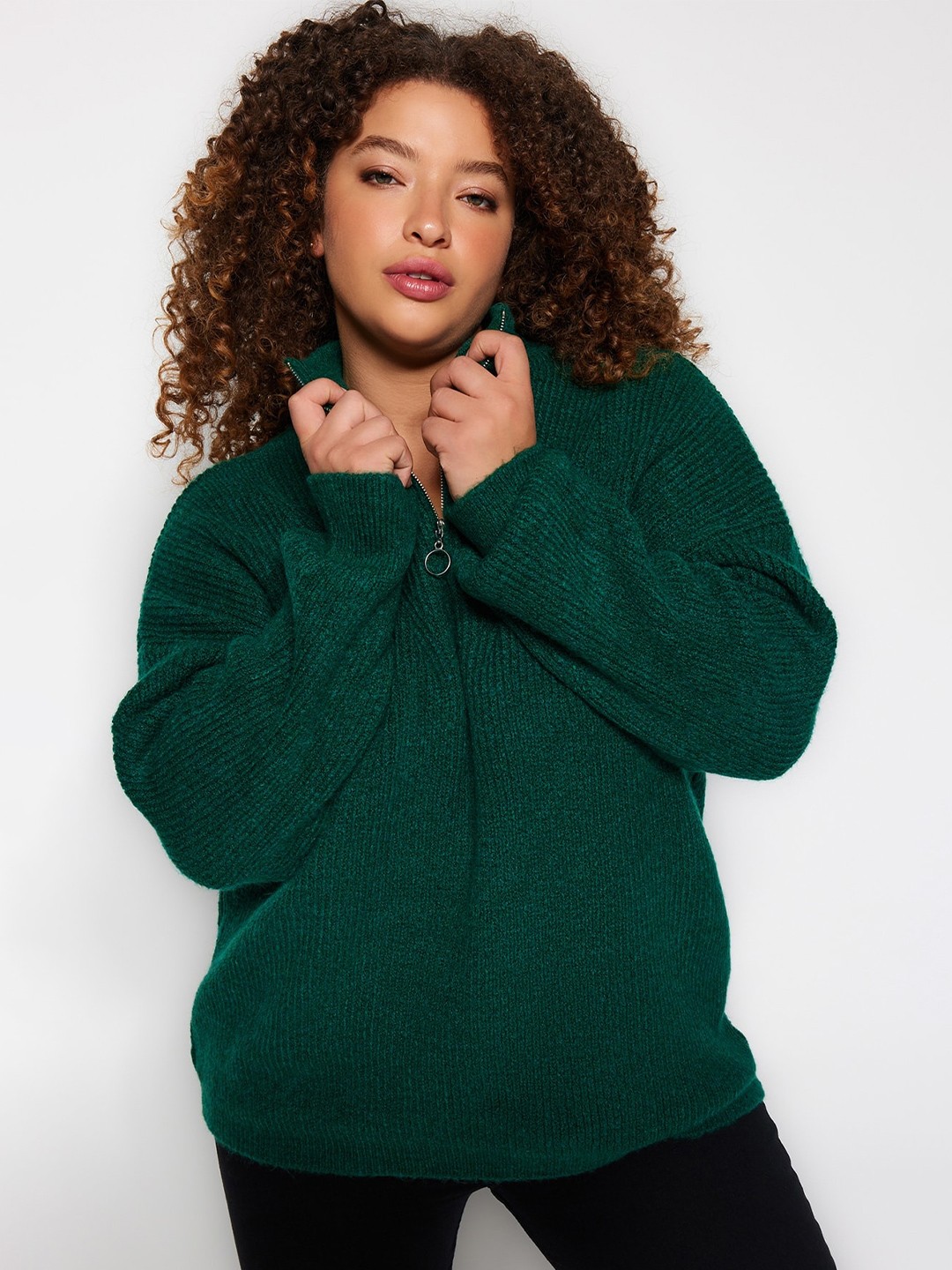 

Trendyol Ribbed Long Sleeves Pullover, Green