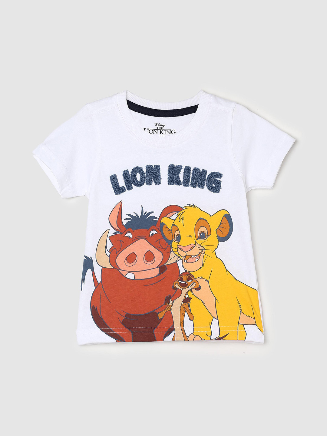 

max Boys Lion King Printed Cotton T-shirt, White