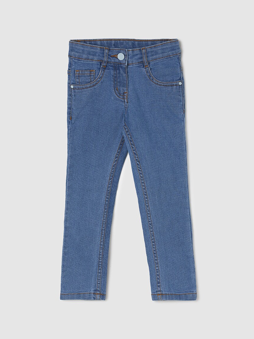 

max Girls Mid-Rise Clean Look Stretchable Jeans, Blue