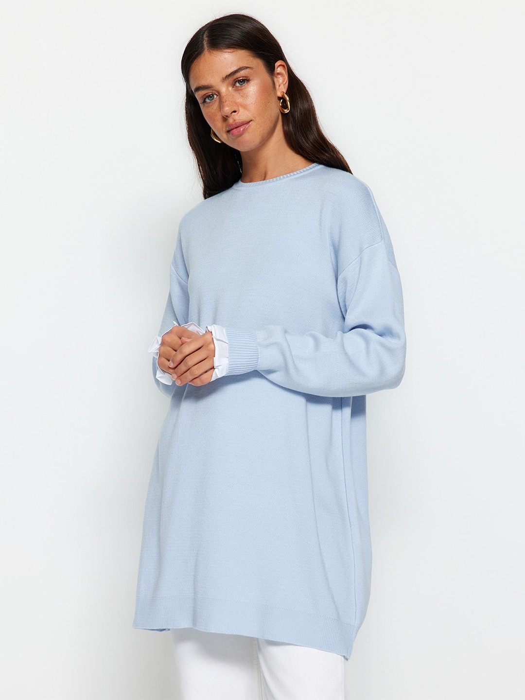 

Trendyol Longline Acrylic Pullover Sweater, Blue