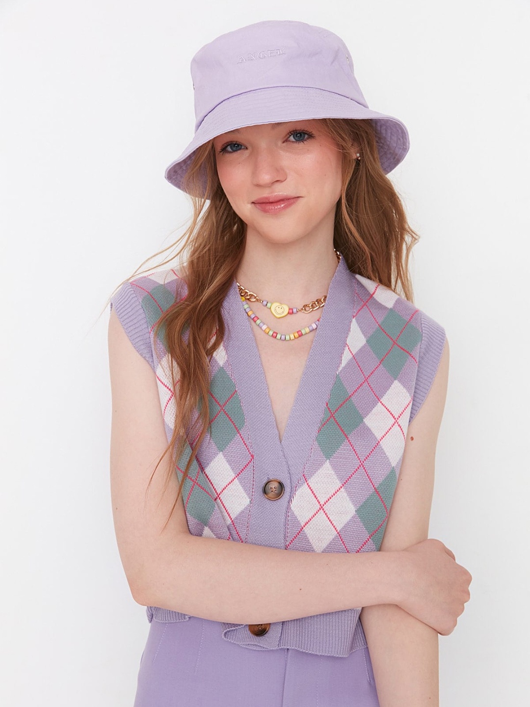 

Trendyol Printed Crop Cardigan, Purple