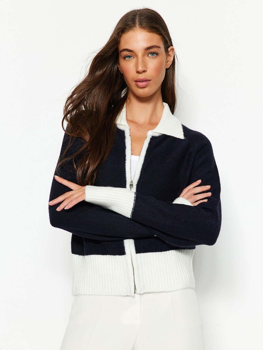 

Trendyol Women Black & White Colourblocked
