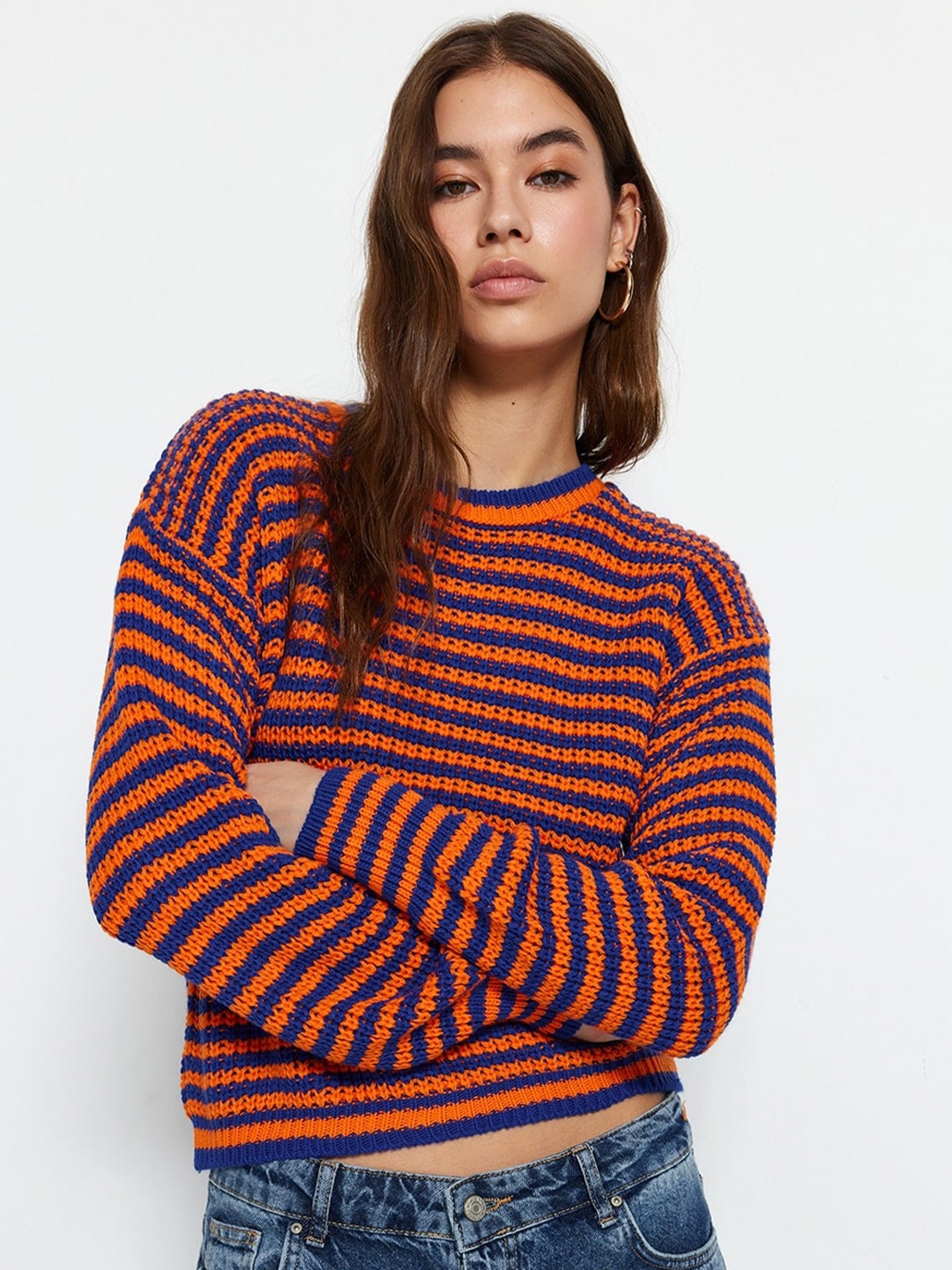 

Trendyol Cable Knit Pullover Sweater, Blue