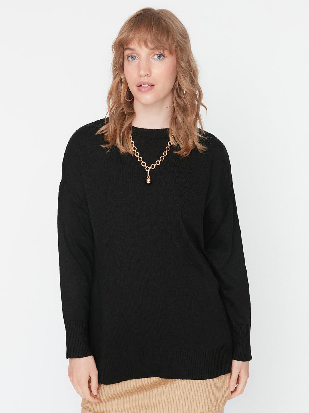 

Trendyol Drop Shoulder Sleeves Pullover, Black