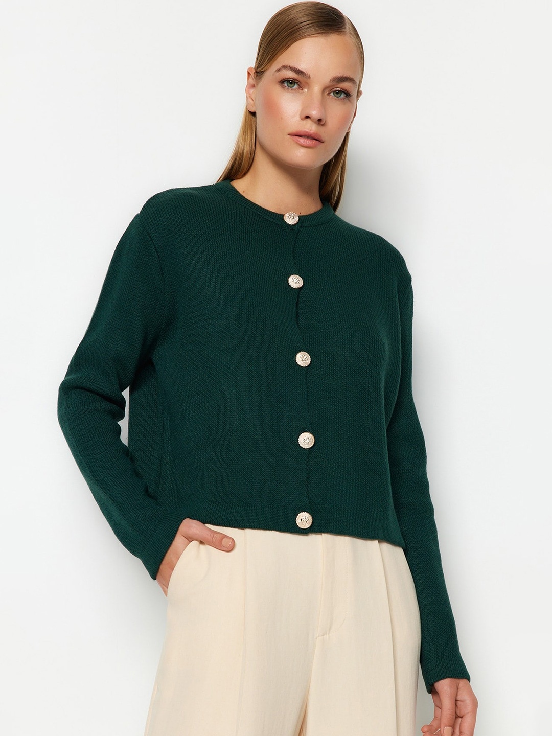 

Trendyol Long Sleeved Cardigan Sweater, Green