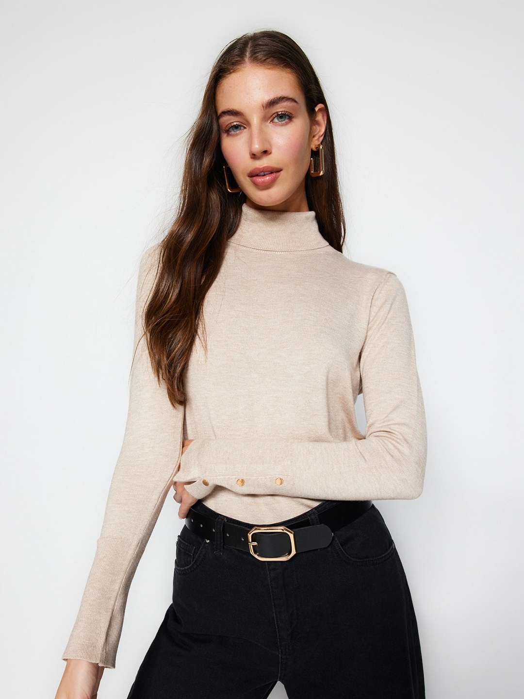 

Trendyol Turtle Neck Pullover Sweater, Beige