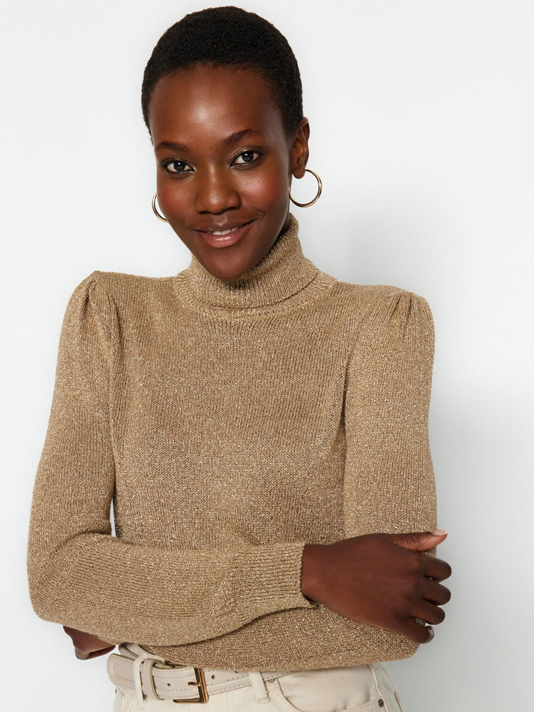 

Trendyol Turtle Neck Acrylic Pullover, Beige