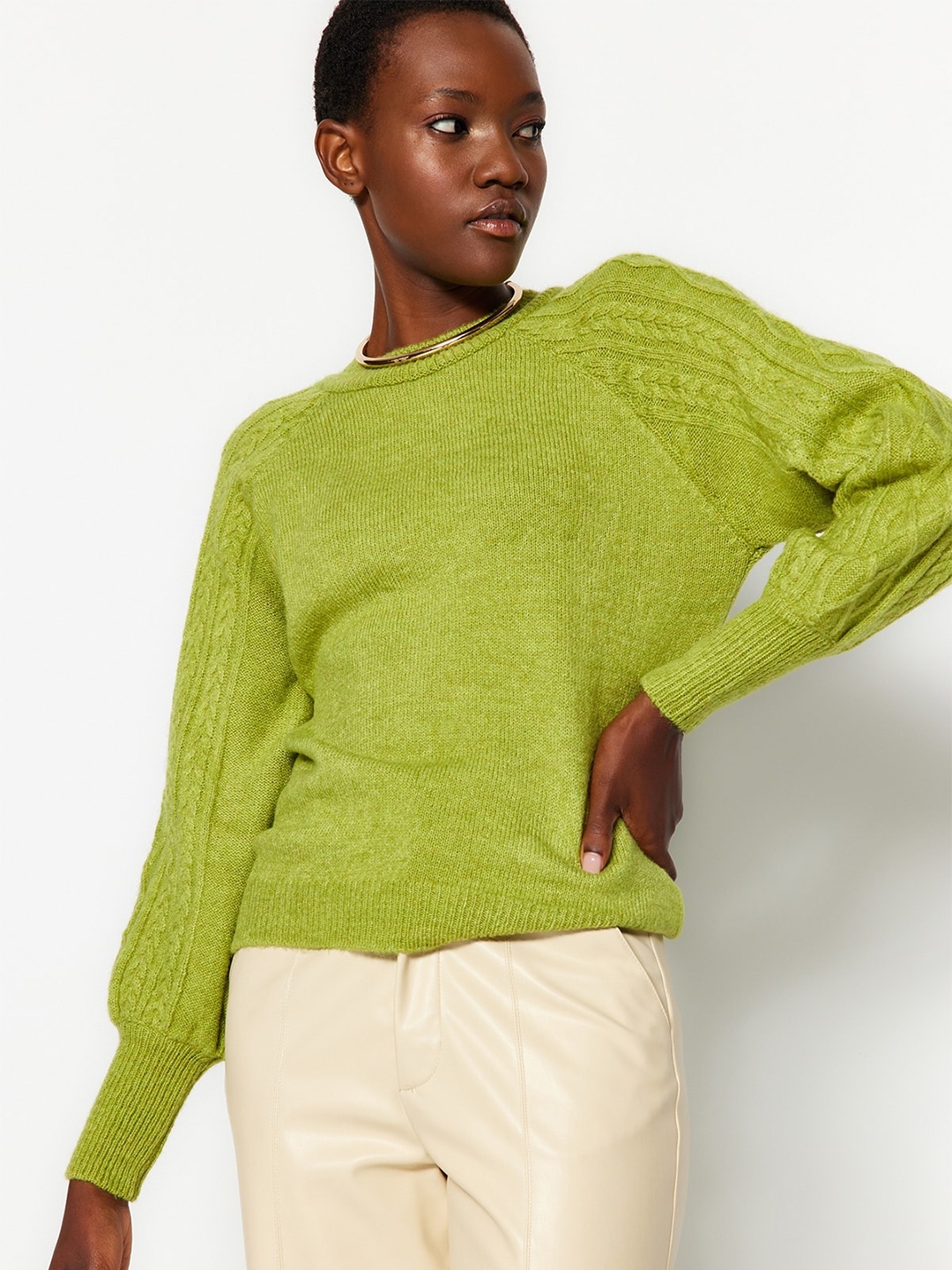 

Trendyol Round Neck Pullover, Green