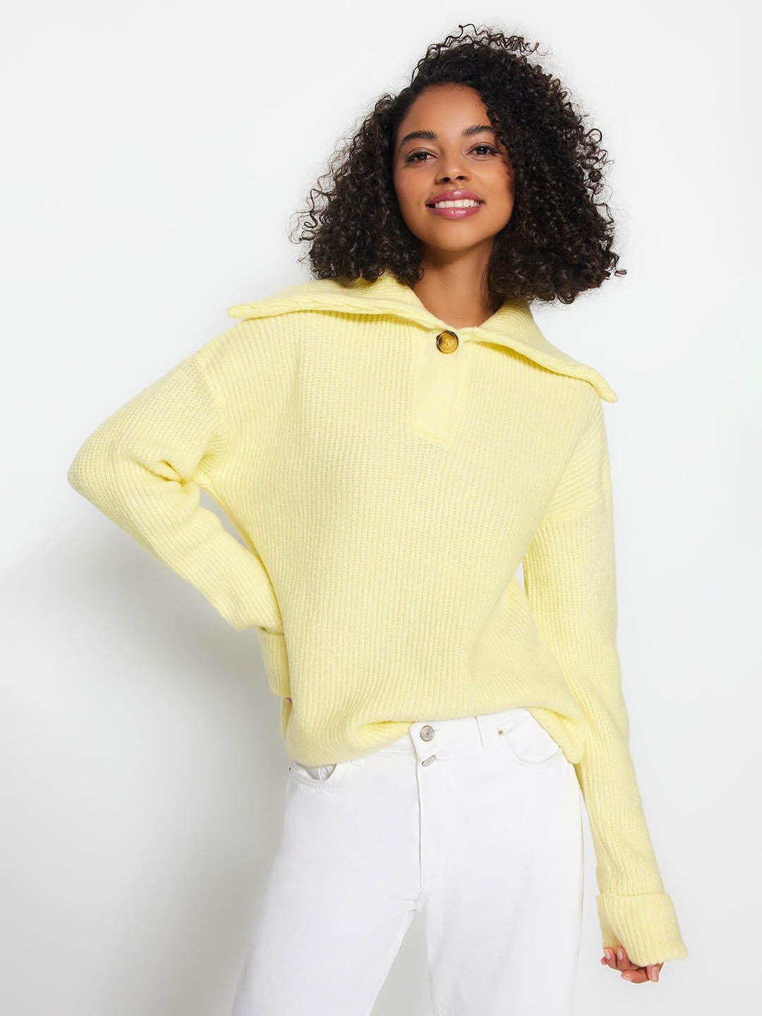 

Trendyol Cable Knit Pullover, Yellow
