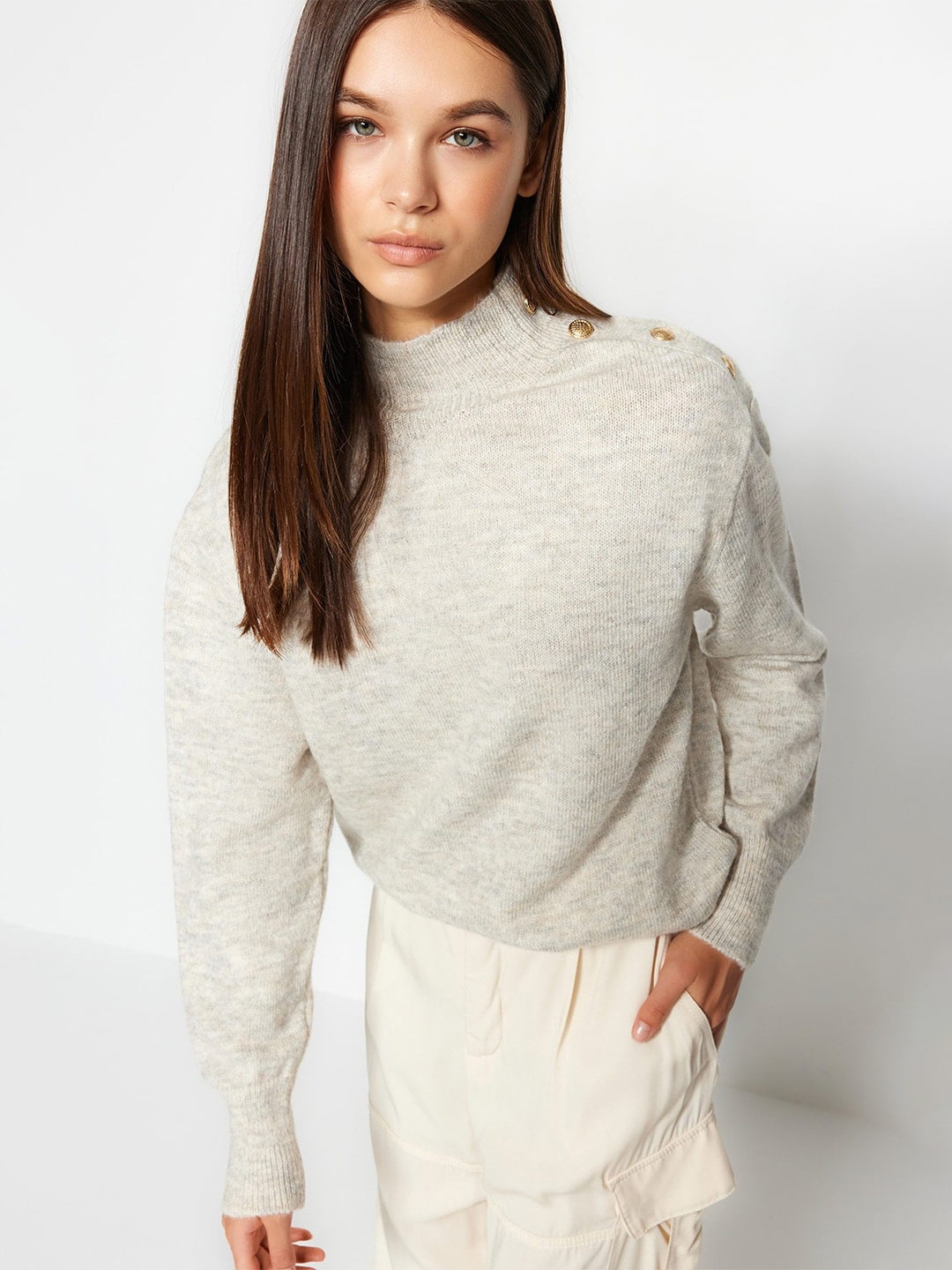 

Trendyol Turtle Neck Pullover Sweater, Grey