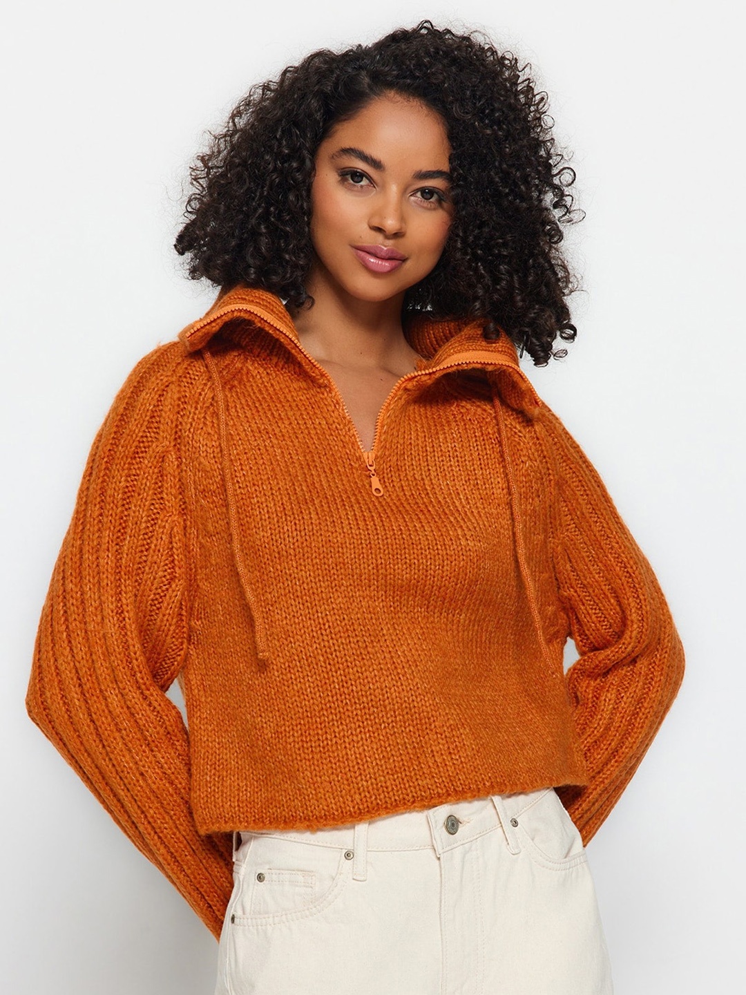 

Trendyol Cable Knit Pullover Sweaters, Brown