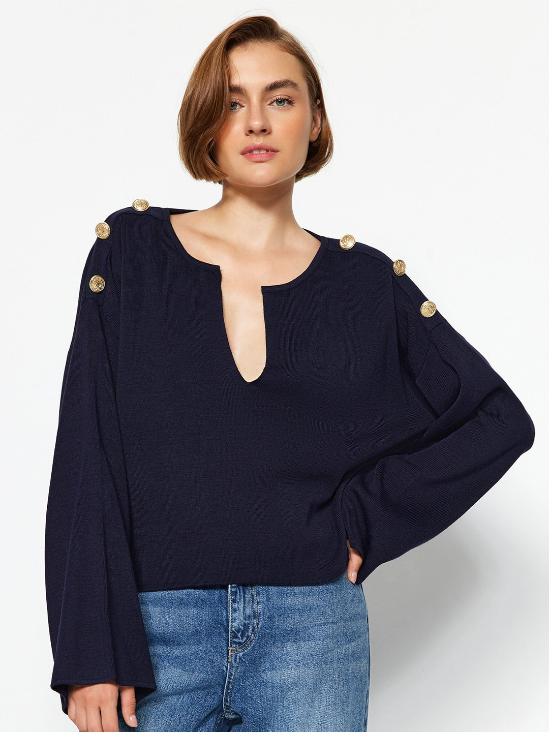 

Trendyol Round Neck Pullover, Blue